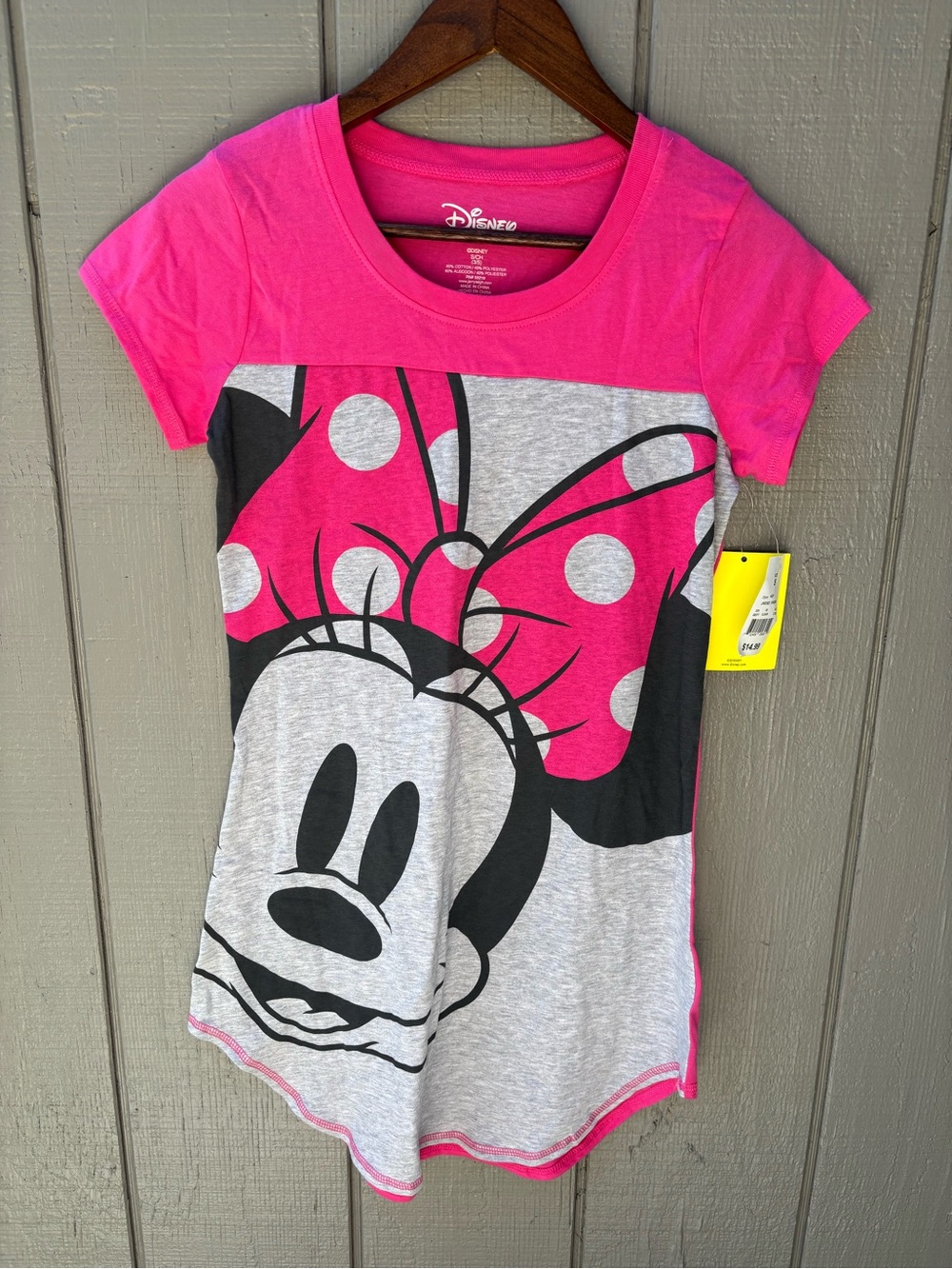 Disney Hot Pink & Gray Minnie Mouse Graphic Nightgown